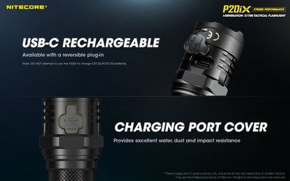 lampe torche tactique rechargeable USBC nitecore P20ix