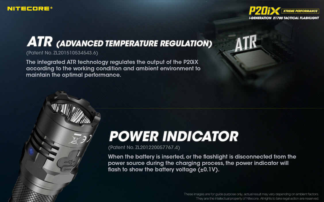 lampe torche tactique rechargeable nitecore P20ix ATR