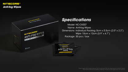 lingettes anti buee antibacteriennes Nitecore CK007 30 pieces 01 10
