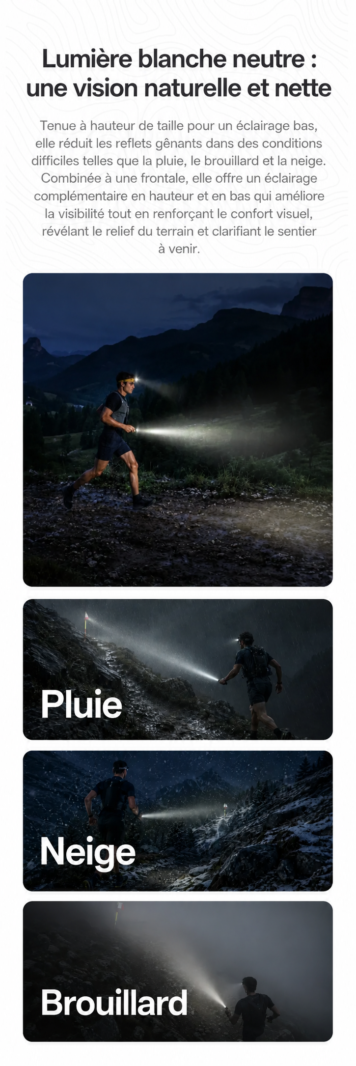 TrailSight - Lampe torche de trail running 1200 lumens