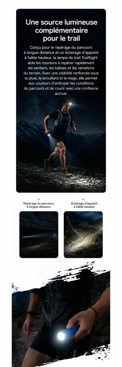 TrailSight - Lampe torche de trail running 1200 lumens