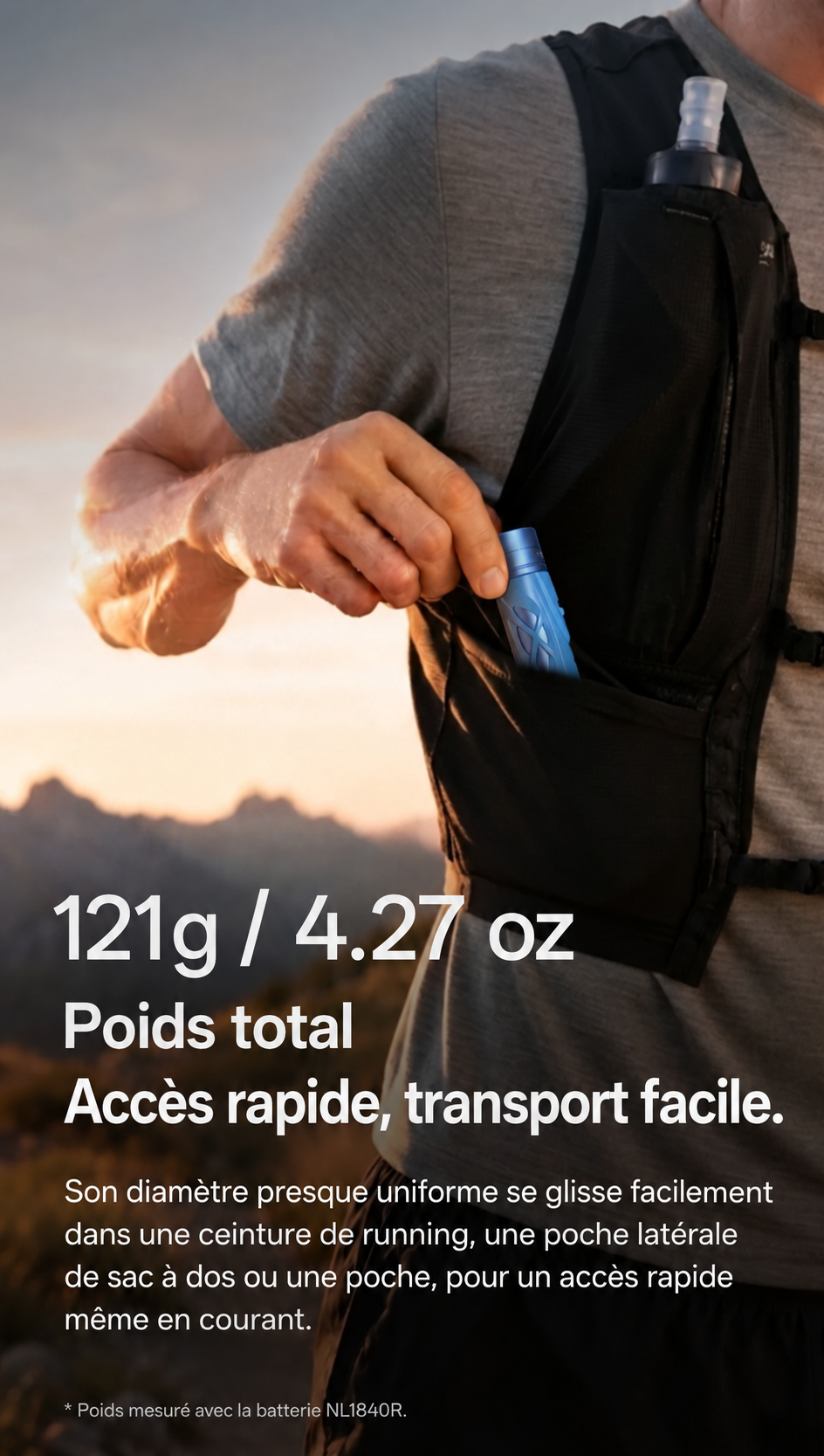 TrailSight - Lampe torche de trail running 1200 lumens