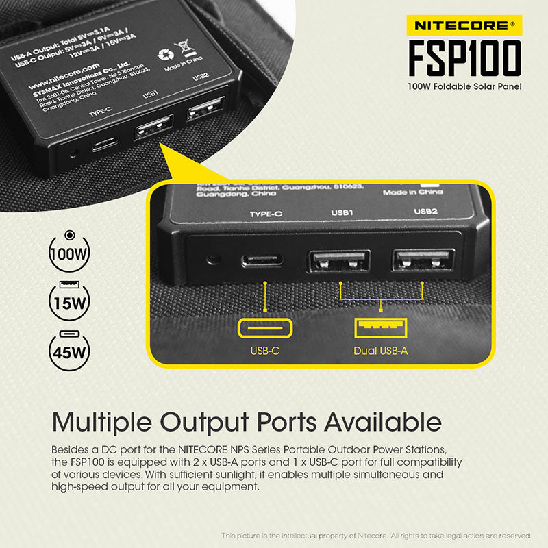 panneau Solaire portable Nitecore FSP100