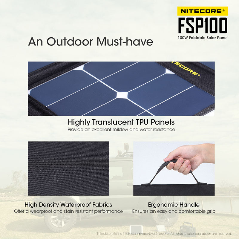 panneau Solaire transportable Nitecore FSP100