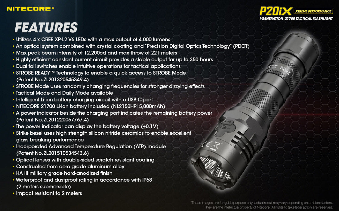 torche nitecore P20ix caracteristiques