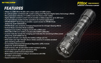 torche nitecore P20ix caracteristiques